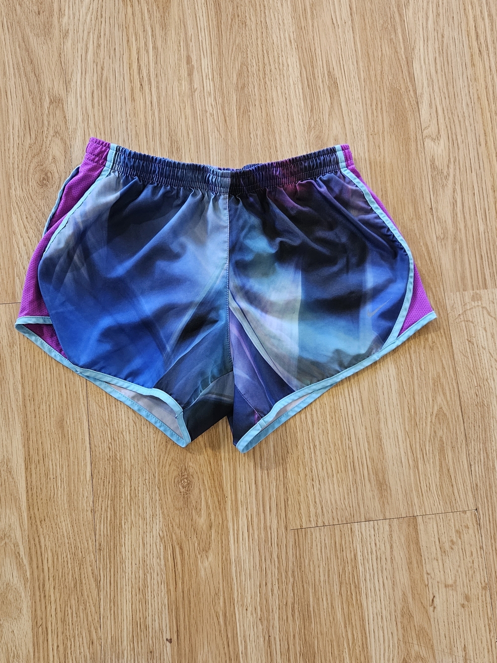 Nike Kid's Blue and Purple Gradient Athletic Running Shorts Size M